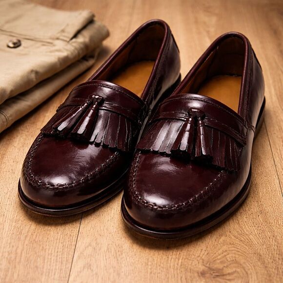 G.H. Bass Weejuns Tassel Loafer Leather Burgundy Mens 10D Preppy Classic main image 5